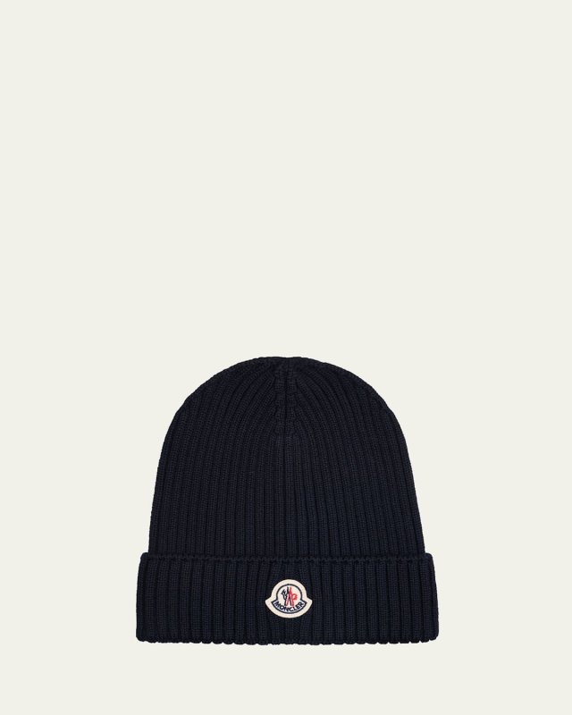 Boy's Logo Ribbed Wool Beanie